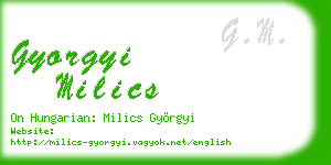 gyorgyi milics business card